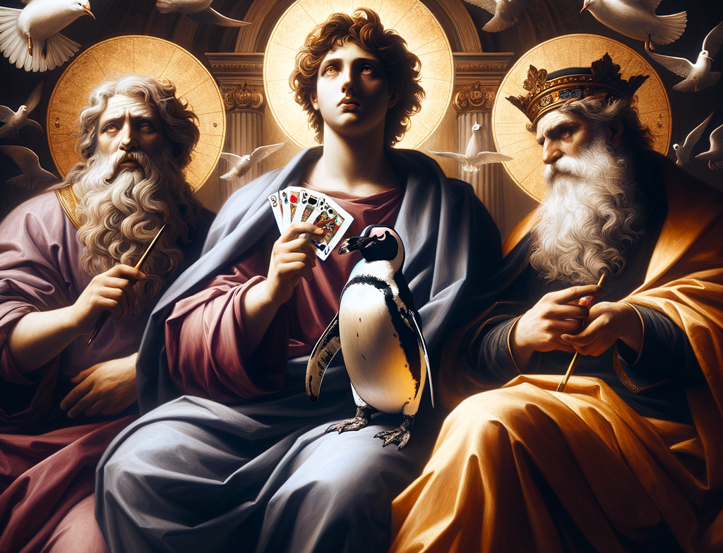 Drei Karten, ein Pinguin und das Licht